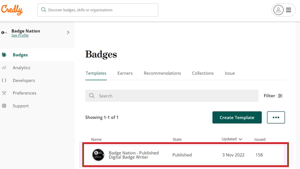 How can I issue a badge using Credly?